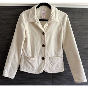 Izod Stretch Deluxe Sport Velvet Quilted Riding Jacket Womens S Vintage Ivory